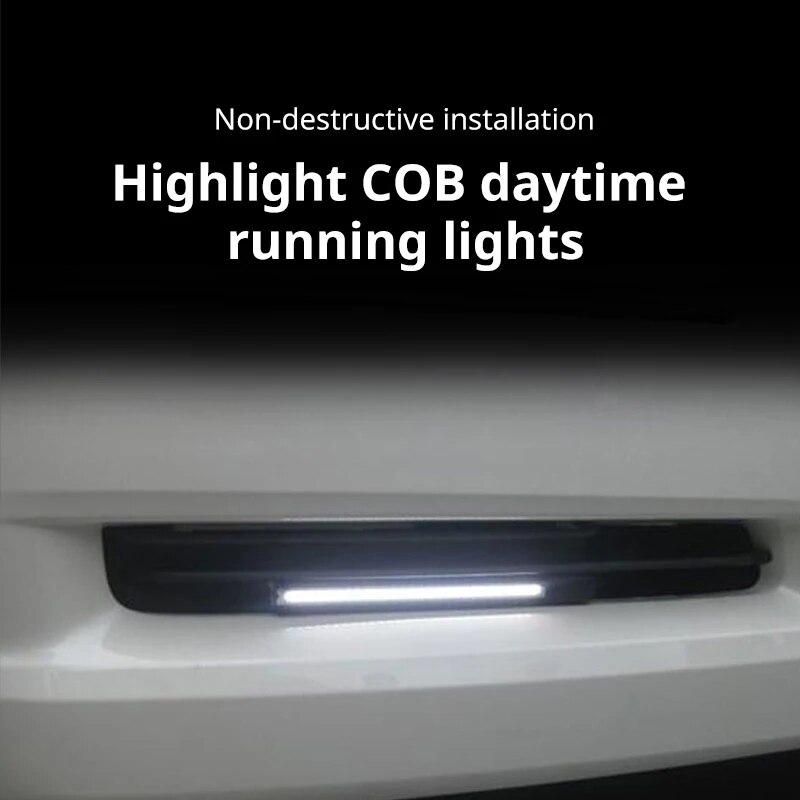2 pièces 17cm universel étanche feux de jour COB antibrouillard style de voiture Led lumière du jour DRL lampe antibrouillard barre lampe bande lumières