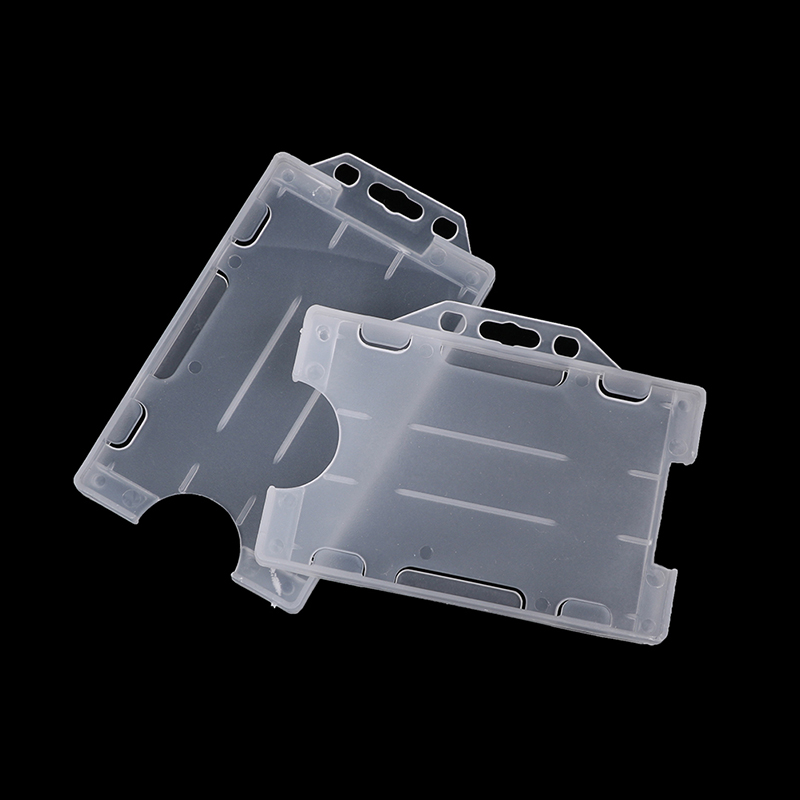 4 Uds. Funda de plástico duro multiusos Unisex de doble cara para tarjetas de identificación, funda, suministros de oficina