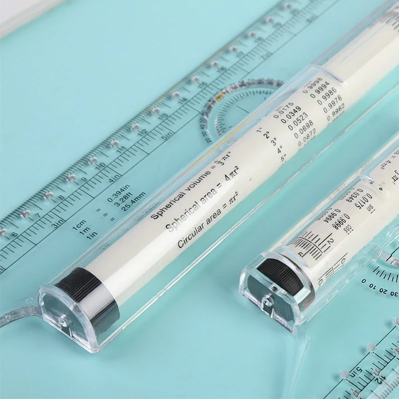 Zxiixz Angles Line Ruler 15cm 30cm Multi-Function Drawing Tool Roll Draw Ruler Metric Rolling Ruler Clear Parallel Rolling Ruler