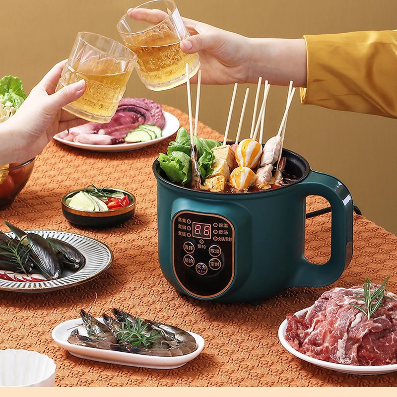 Haushalt Elektrische Kochmaschine 1-2 Personen Hot Pot Eintopf Heizung Eier Suppe Antihaft-pfanne Multifunktions Elektrische Reiskocher