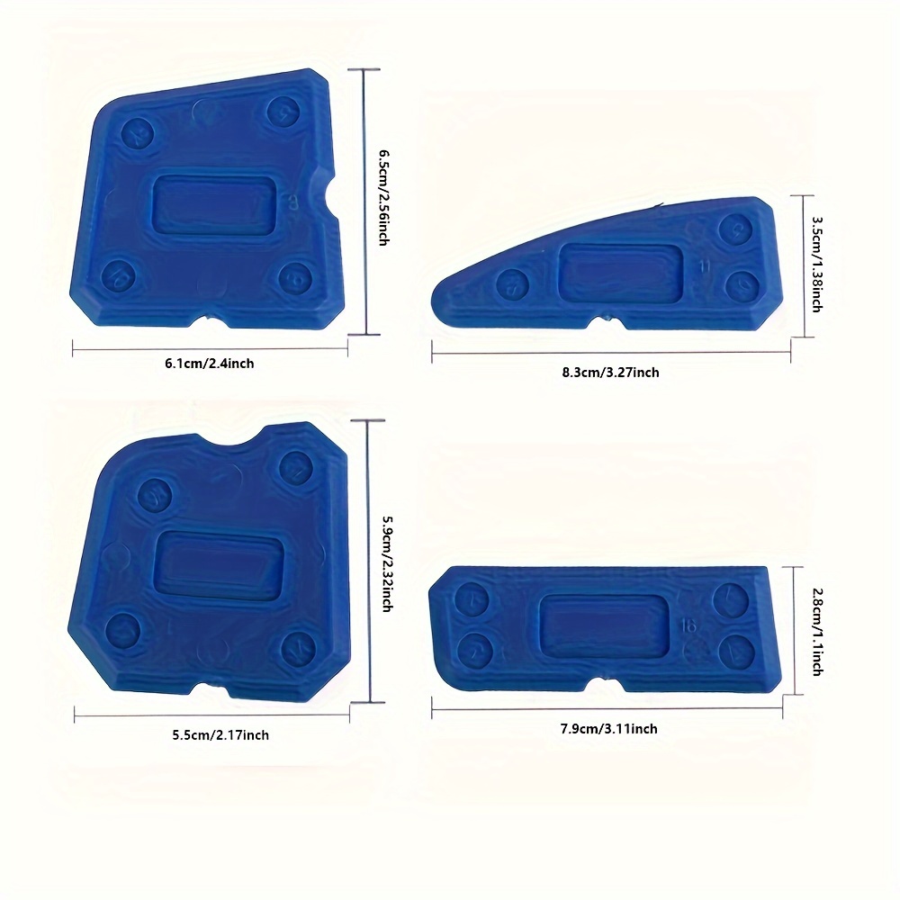 4pcs Multi-Function Silicone Sealant Applicator,Scraping Board Set,Durable Manual Caulking Tool with Ergonomic Handle