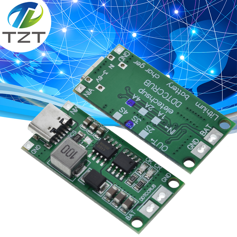 Мультиэлементное 2S 3S 4S Type-C до 8,4 В 12,6 В 16,8 В повышающее литий-полимерное литий-ионное зарядное устройство 7,4 В 11,1 В 14,8 В 18650 литиевая батарея