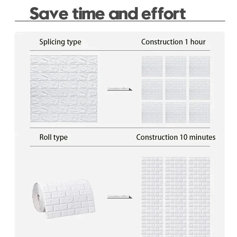 70cm * 1m 3D samoprzylepna tapeta ciągłe wodoodporne naklejki ścienne z cegły salon naklejki ścienne do sypialni dekoracja wnętrz