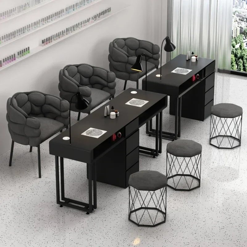 ネイルテーブル マニキュアデスク機器 ドレッシング集塵機 サロンレセプション Tavolo Tavolo Unghie Mesas Manicure Con Estantes