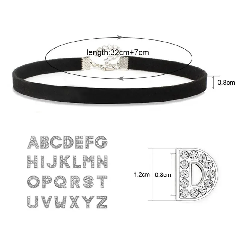 แฟชั่นRhinestone Letter Daddyสร้อยคอหนังสีดําChokerเซ็กซี่คอเครื่องประดับDIY Customชื่อสร้อยคอของขวัญ