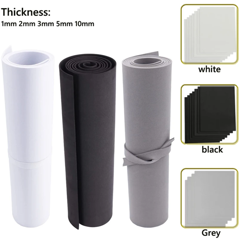 Hojas de espuma Eva de 1/2/3/5/10mm de espesor, 1 Uds., absorbente de sonido, hojas de espuma Eva artesanales, Material de fabricación de modelos hecho a mano