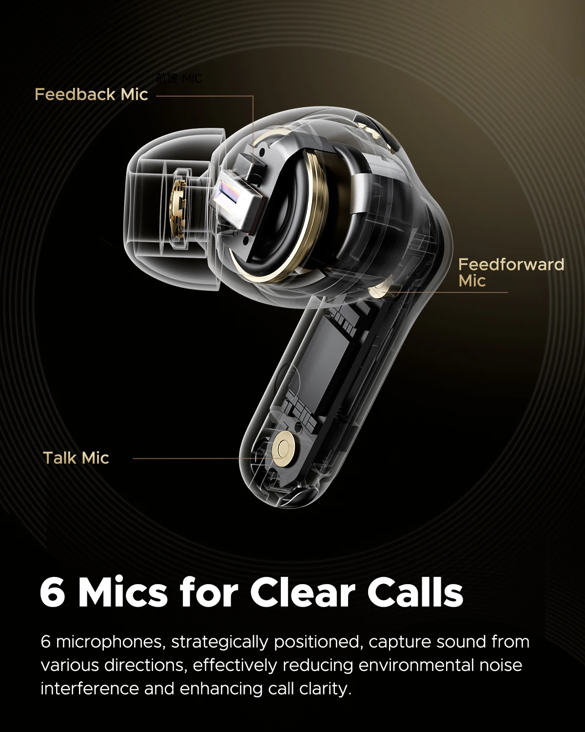SoundPEATS Capsule3 Pro+ ANC Wireless Earphone Hi-Res Audio Bluetooth 5.3 Earbuds HiFi Stereo Sound with xMEMS Speaker,6 Mic,43H