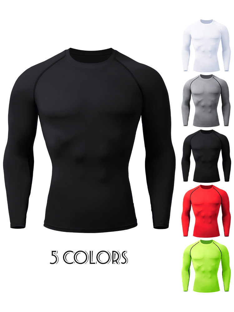 Kompressionsshirts für Herren, Rashguard, schnell trocknend, für Fitnessstudio, Fitness, Frühling, Strand, Surfen, Sport, Sport, Laufen, Workout, Tops, T-Shirts