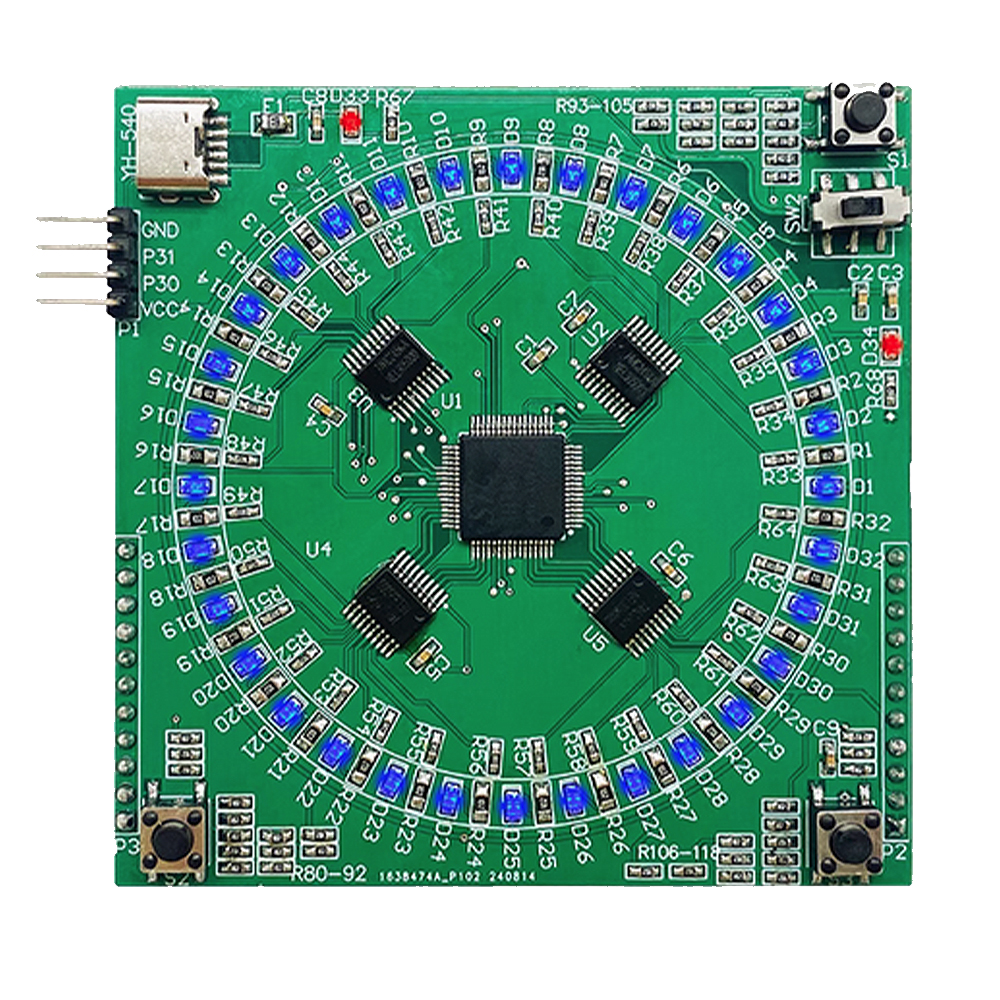 LQFP64 LED Flowing Lamp Diy Kit Welding Practice Module SMD Soldering PCB Electronic Light-emitting Components for Beginners