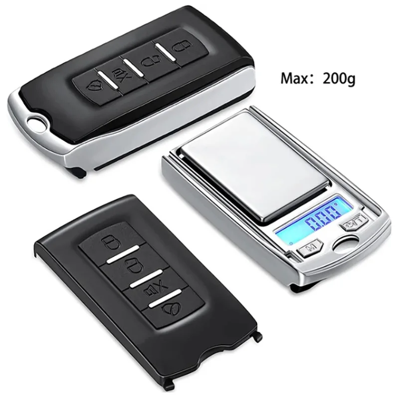 200g/100g 0.01g Precision Portable Car Key Shape Mini Digital Pocket Electronic Gram Scale with LCD Display
