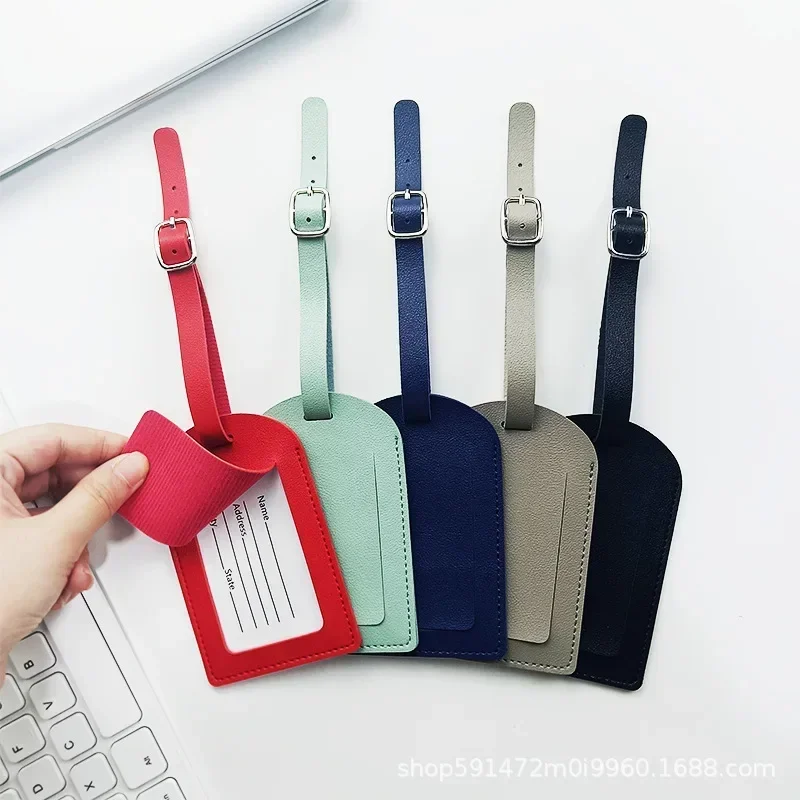 1PC PU หนังกระเป๋าเดินทางผู้หญิงผู้ชายเที่ยวบินวันหยุดอุปกรณ์เสริมกระเป๋าเดินทางแท็กชื่อ ID ที่อยู่ป้ายแท็กกระเป๋าสําหรับกระเป๋าเดินทาง