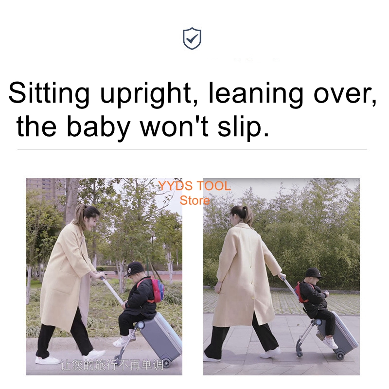 Can sit and ride children's trolley bags lazy slip walker children's travel can boarding suitcase