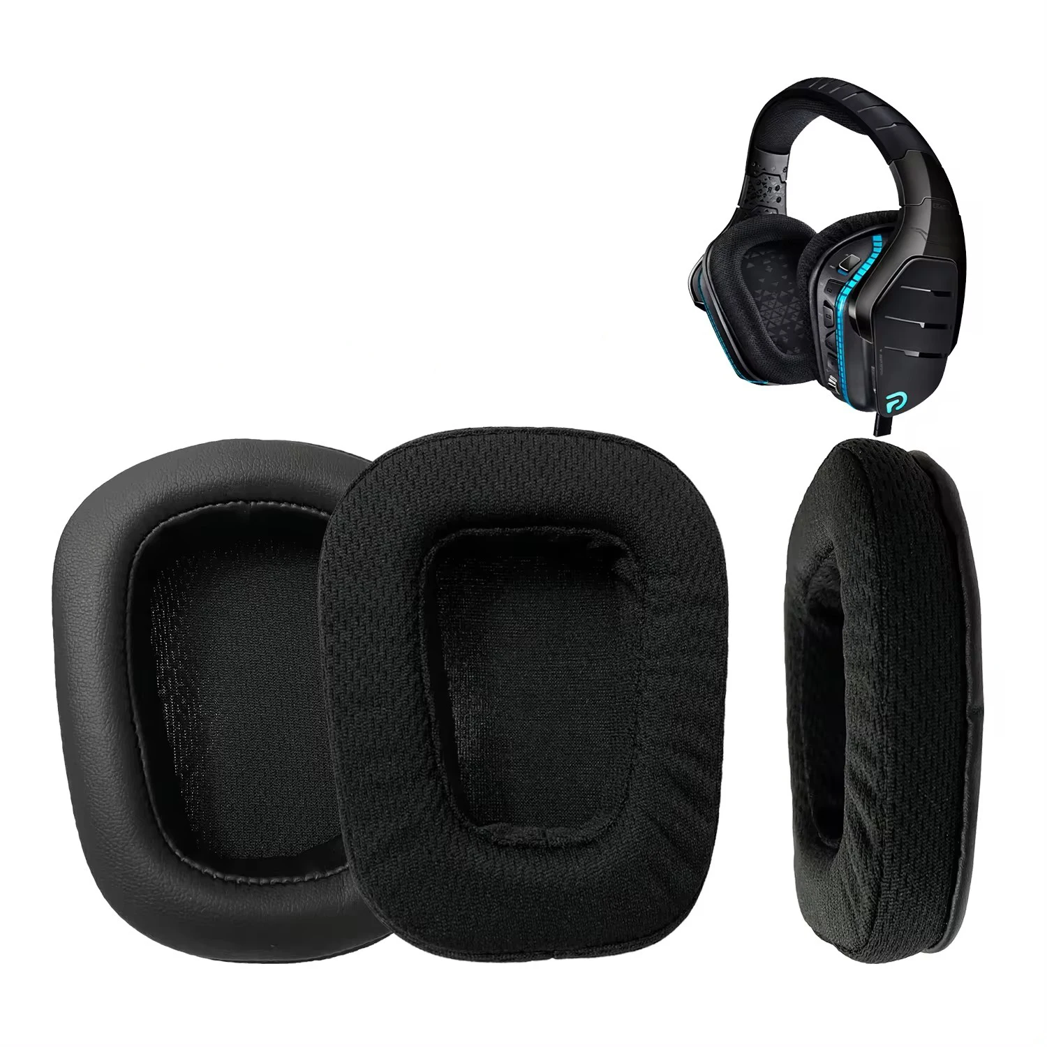 Geeignet für Logitech G633 G933 Schwamm Abdeckung Atmungsaktive Leder Mesh Ohr Abdeckung Schutzhülle Headset Ersatz Zubehör