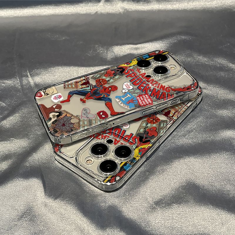 Funda de teléfono Marvel Spider Man para iPhone 16 15 14 13 12 11 Pro Max 7 8 Plus XR XS Max a prueba de golpes encantadora cubierta anticaída Y2K