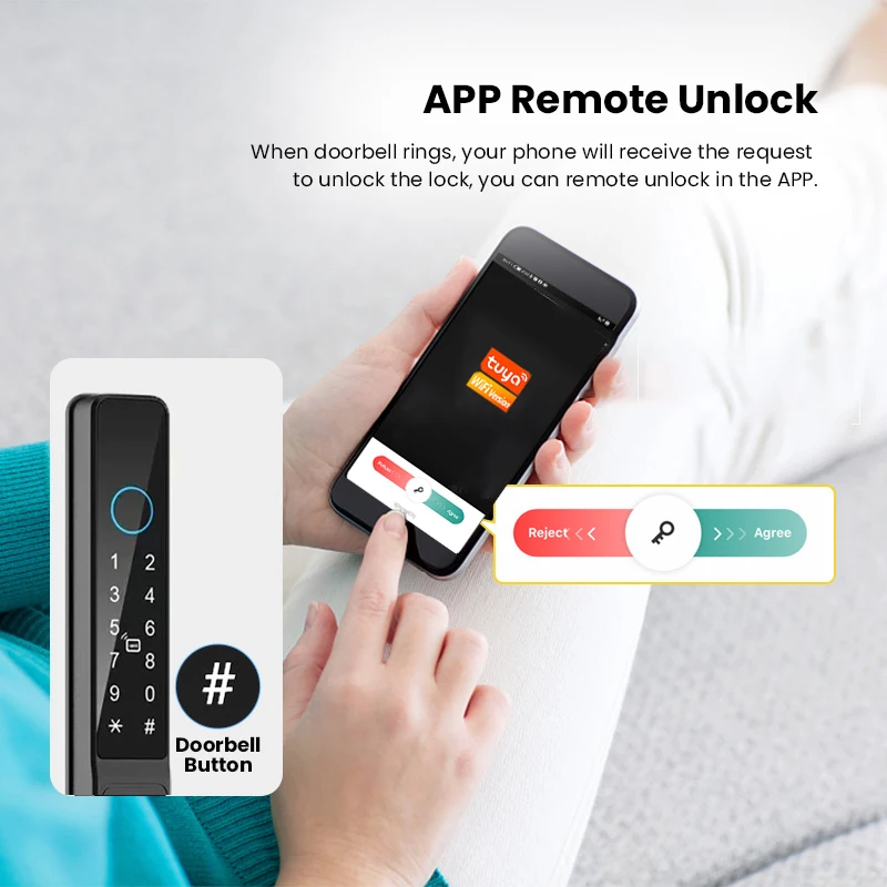 TUYA WIFI 방수 야외 지문 잠금 장치 APP RFID 카드 암호 열쇠가없는 스마트 전자 도어 잠금 장치 알루미늄/유리 슬라이딩