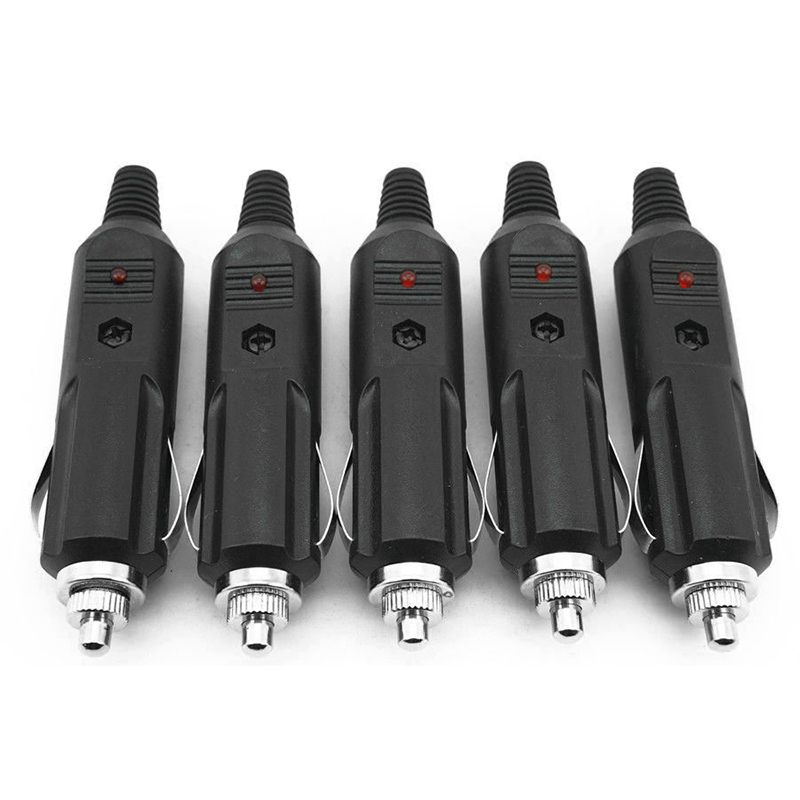 5 pçs 12v a 24v isqueiro do carro plug fusíveis 5a com indicador led plug adaptador de carregador de energia conector fusível conversor plug