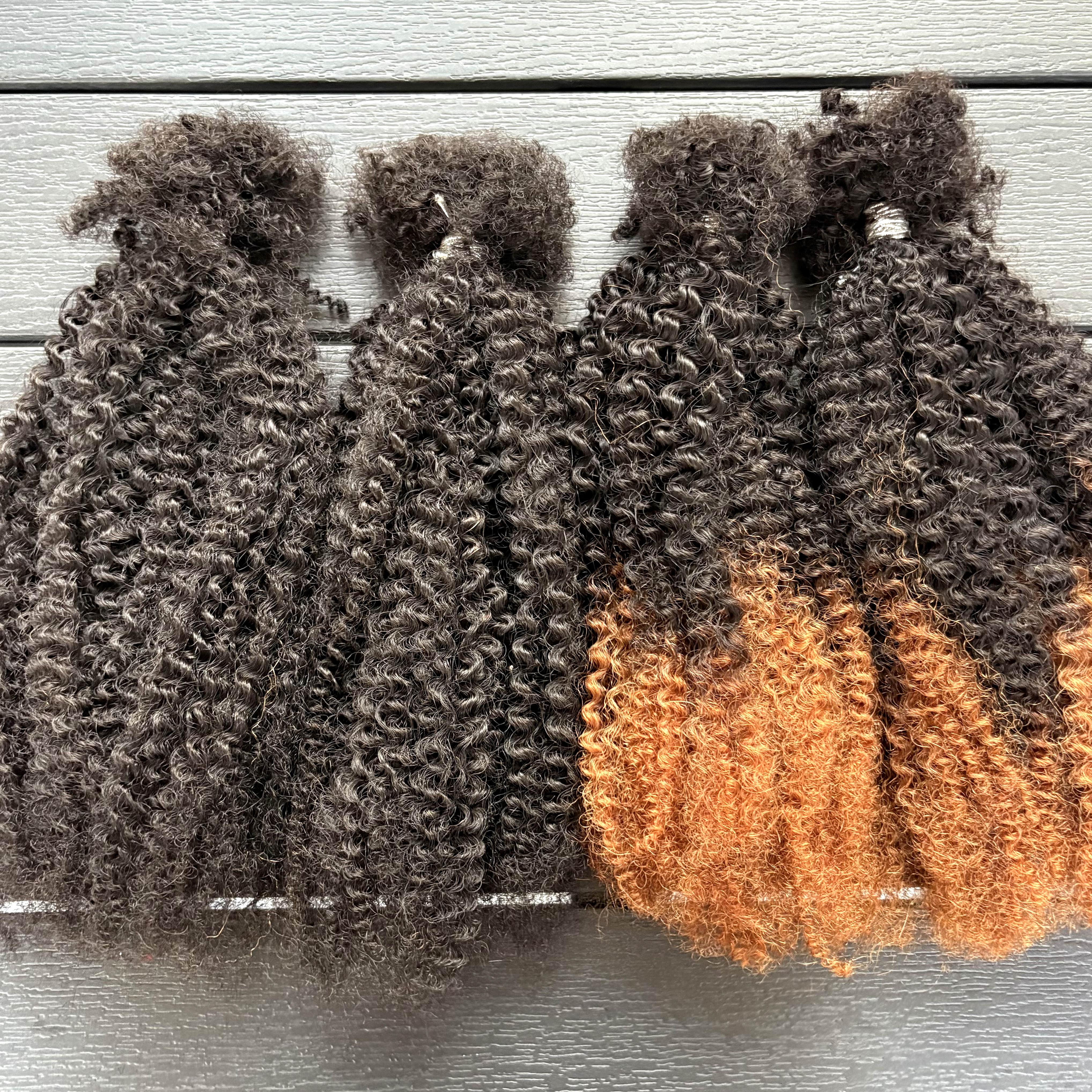 16 Polegada 30g/pacote ombre afro kinky encaracolado extensão de cabelo humano em massa sem trama para micro locs permanentes/torções/trança/reparo locs