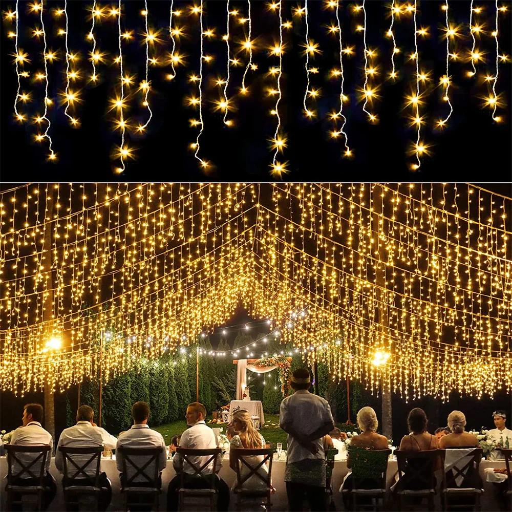 4M 96LEDs 220V ไฟประดับ, พวงดอกไม้ LED คริสต์มาส0.4-0.6m ไฟประดับตกแต่งกลางแจ้งถนน