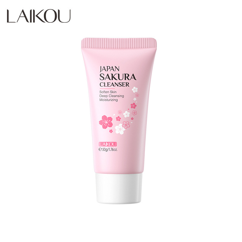 LAIKOU Limpador de espuma facial Limpeza profunda Controle de óleo Hidratante Remoção de cravo Cuidados com a pele Limpador de espuma de lavagem facial
