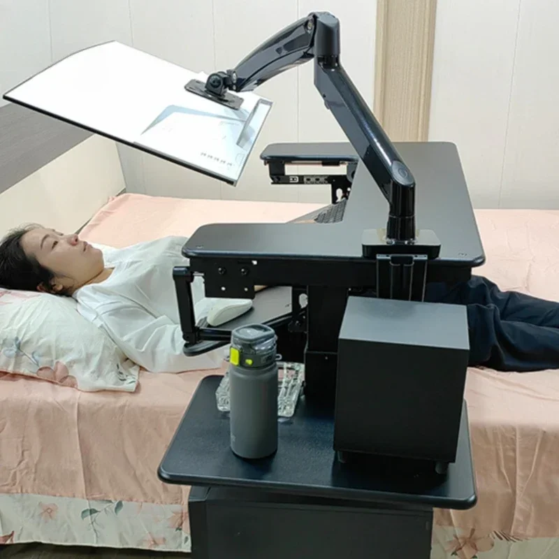 Mesa de computador cama cruzada, mesa elevatória para laptop, mesa preguiçosa, suporte de suspensão ventilado, mesa de cabeceira, mesa preguiçosa