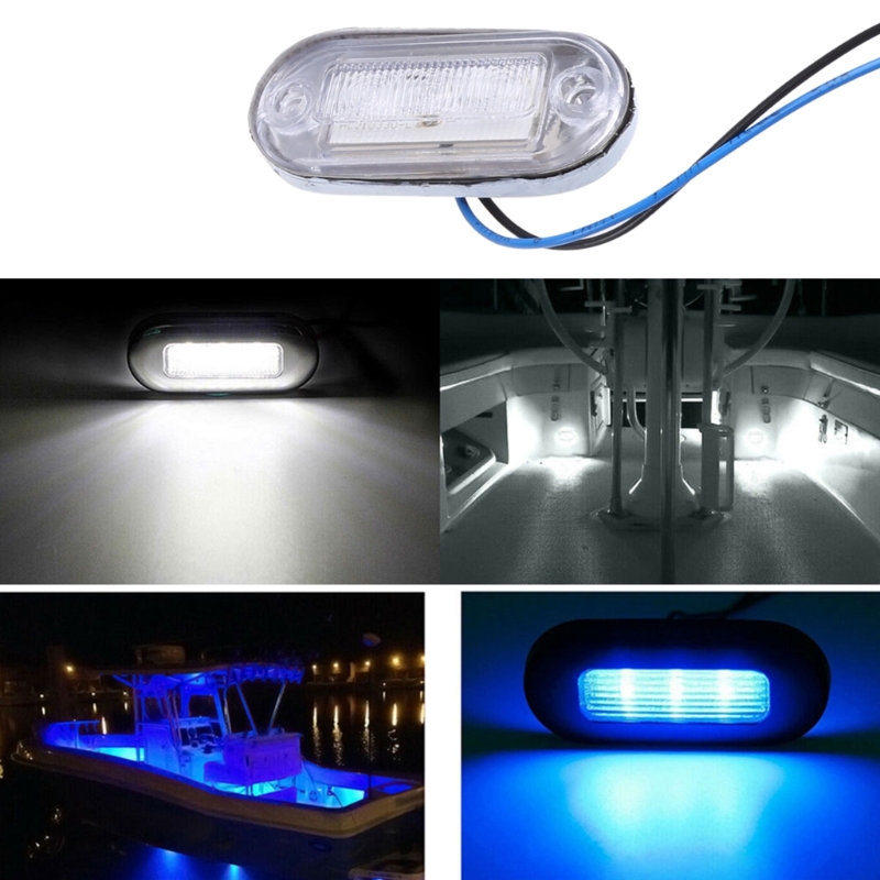 Barco marinho led luz de cortesia branco 12v 2000-4000k cabine deck gangway escada cauda lâmpada à prova dwaterproof água iate acessórios 4 pçs