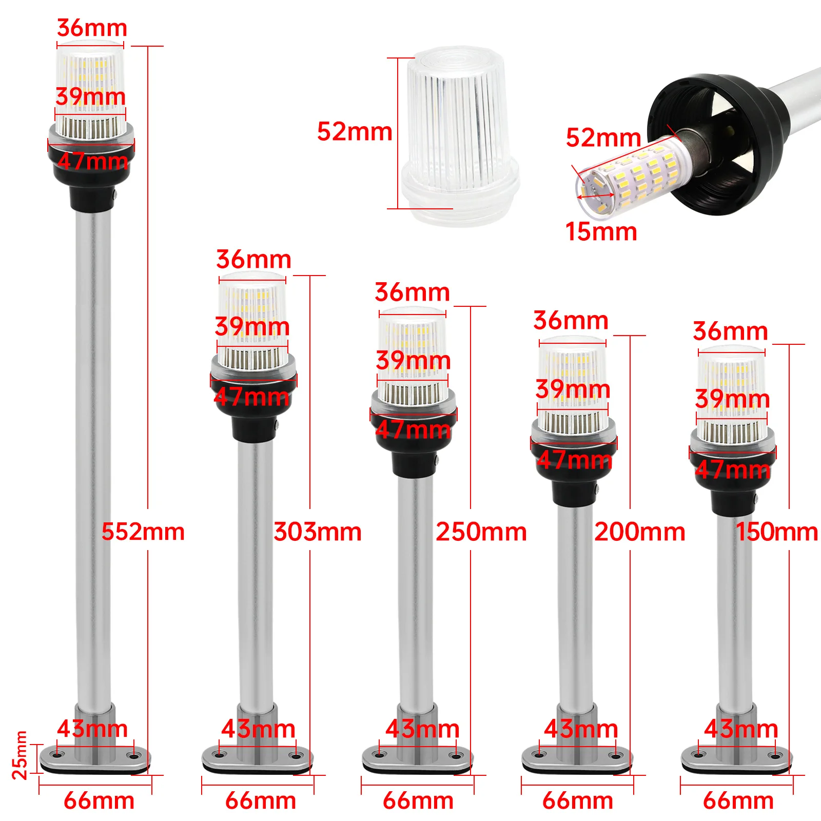 新しい折りたたみ 360 度 LED ボートナビゲーションライトヨットマリンアンカーライト 12 〜 24 V セーリング信号灯ボートアクセサリー