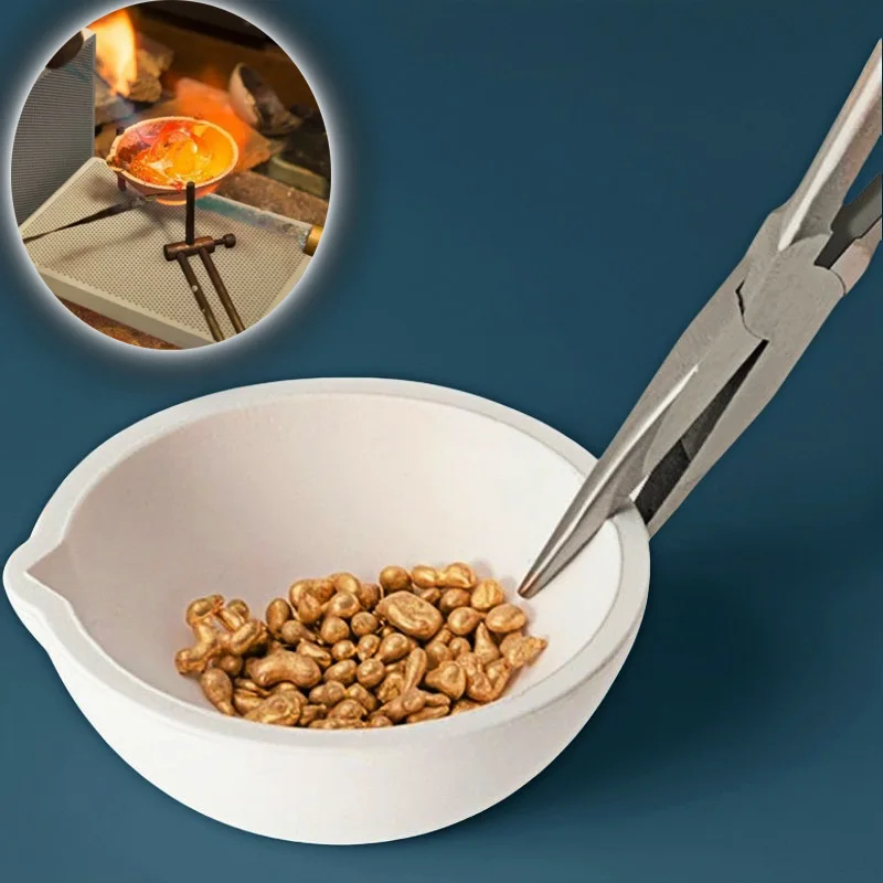 Tygle kwarcowe wysokotemperaturowe 100g-5000g, piec do topienia, odlewania i rafinacji, narzędzia do złota i srebra, biżuterii.
