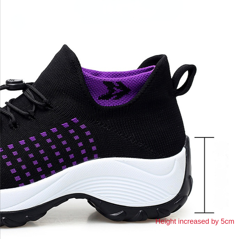 Chaussures de marche pour femmes, baskets chaussettes à la mode, maille respirante, confortables, baskets d'allaitement, mocassins à plateforme décontractés, ascenseur antidérapant