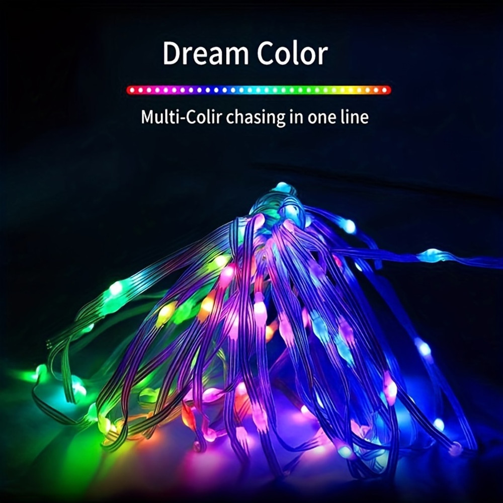 スマート IC LED ストリングライト WS2812 Bluetooth フェアリーライトアドレス指定可能な USB 5V 20 メートル 10 メートル 5 メートル Dreamcolor 音楽同期パーティーガーランド装飾
