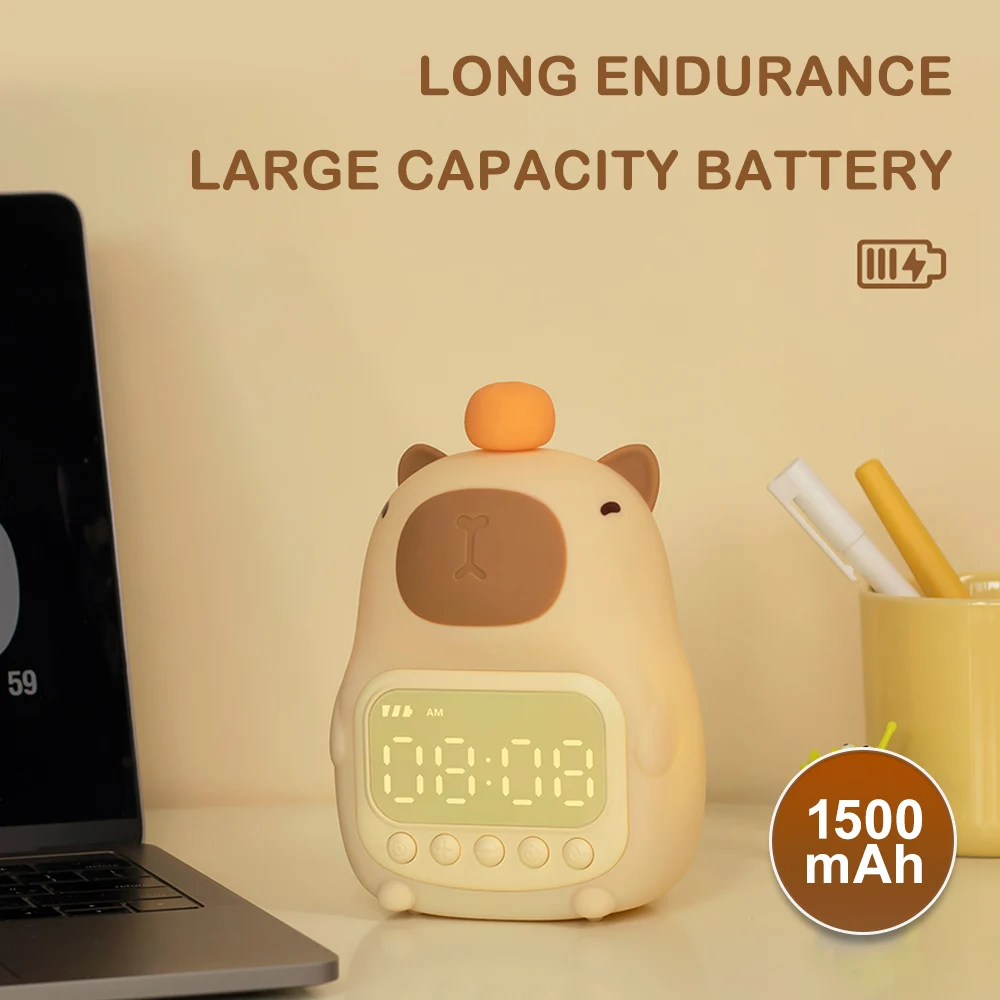 ความแปลกใหม่ Capybara Night Light สัตว์โคมไฟตั้งโต๊ะแบบชาร์จไฟได้เนอสเซอรี่ Nightlights สําหรับให้นมบุตรเด็กวัยหัดเดินตกแต่ง