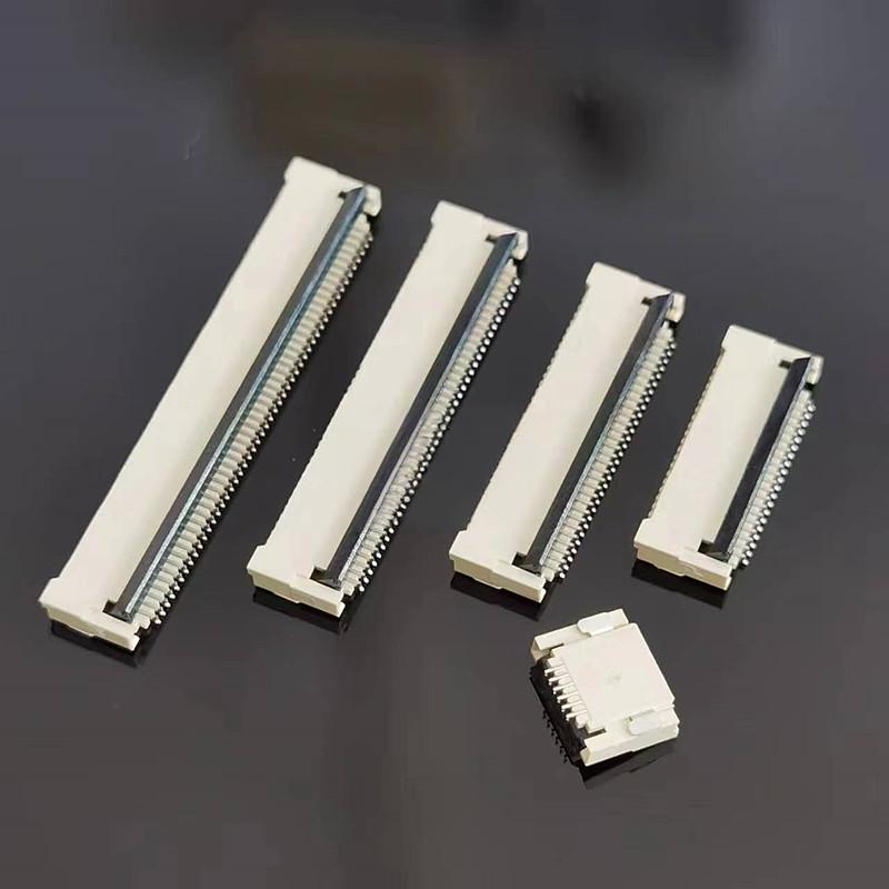 10PCS 0.5mm FPC Flexible Flat Flexible Cable Socket SMD Front Insertion&Rear Flip Cover Double-Sided Top-Bottom Connection lock