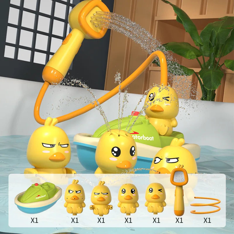 Brinquedos de banho do bebê bonito pato spray de água elétrica brinquedos de banho do banheiro crianças banho e chuveiro banheiras interativos brinquedos da criança presentes