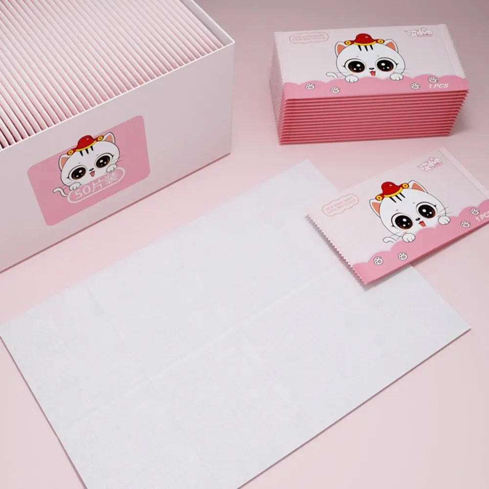 50 pçs toalhetes molhados do bebê moda desinfecção limpeza das mãos papel úmido tecido não tecido tecido portátil saco de limpeza molhada