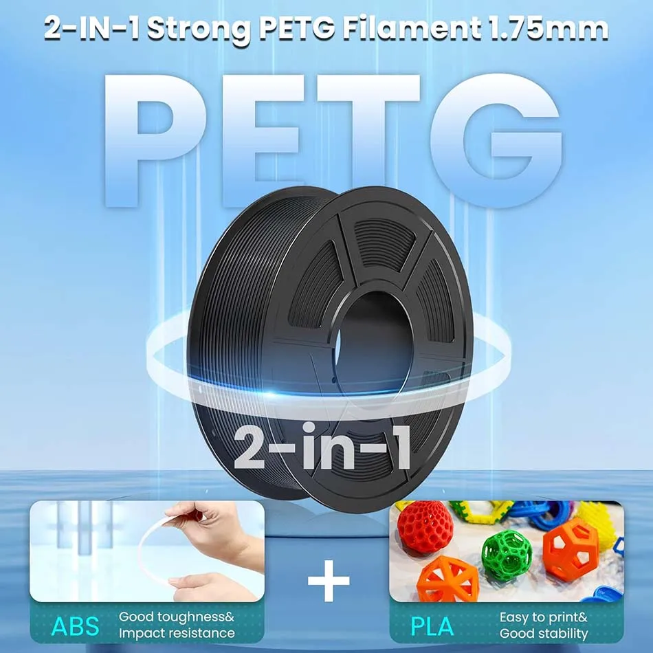 JAYO 3D Filament PETG 2Rolls 1.75MM PETG Filament do drukarki 3D FDM Neatly Wound Materiały do drukowania 3D 2.2KG/set