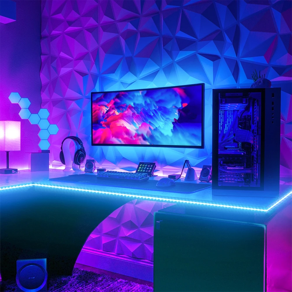 Battery-powered flexible color-changing LED strip Light with remote control for TV backlighting, bars, cabinets and bedroom DIY