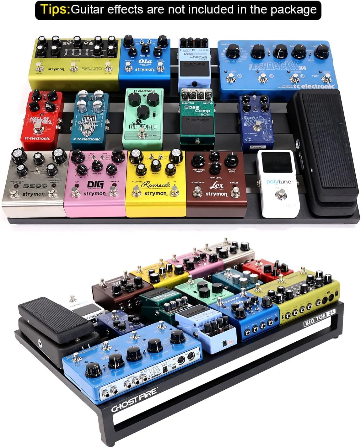 Ghost Fire-pedalera de diferentes tamaños, soporte de efecto de aleación, tablero de Pedal de efecto de guitarra para efecto de guitarra, serie V