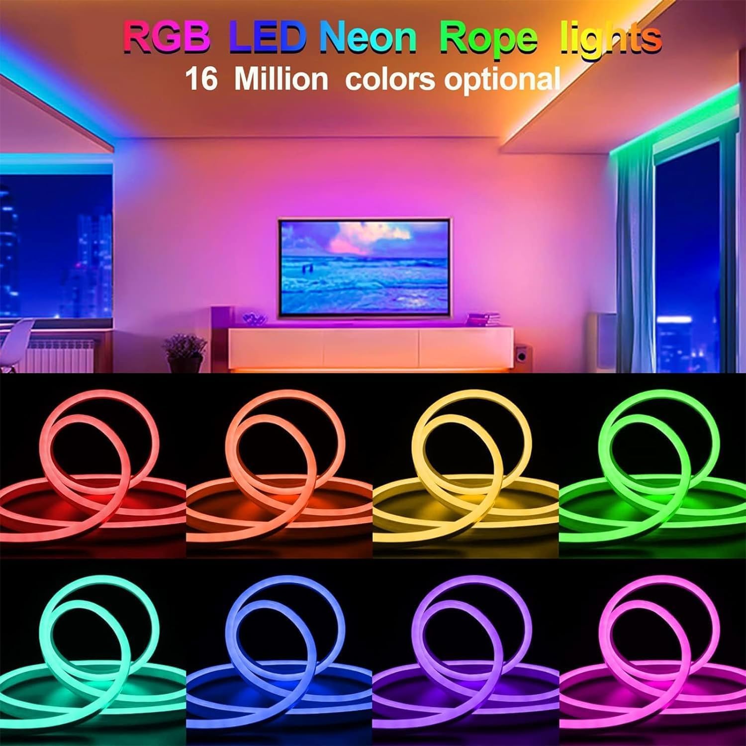 5V RGB-IC Neon Strip 1M 2M 3M 4M 5MUSB Waterdicht Flexibel Lint met Bluetooth Afstandsbediening voor Huisdecoratie