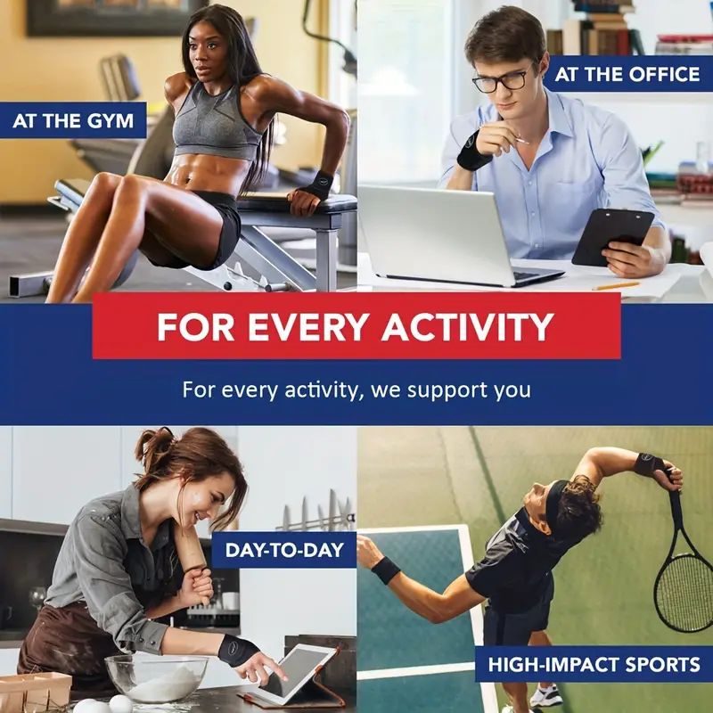 Verstelbare polsbrace Perfect voor dames en heren Ondersteuning Wikkelband Hand Carpaal Tunnelbrace Fitness Geschikt voor zowel de rechter-linkerhand