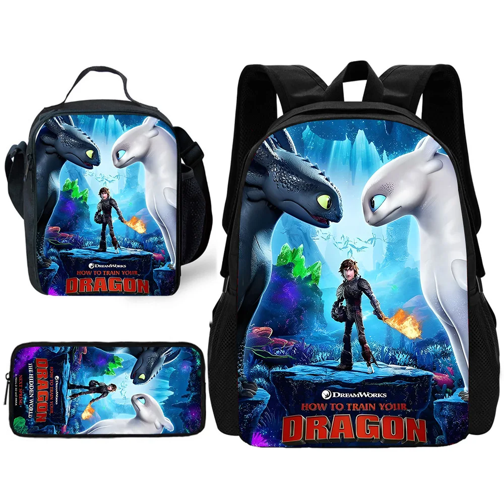   Conjunto de piezas de mochila escolar para niños sin dientes de anime lindo con bolsas para el almuerzo, bolsas para lápices, mochilas escolares para niños y niñas, el mejor regalo
