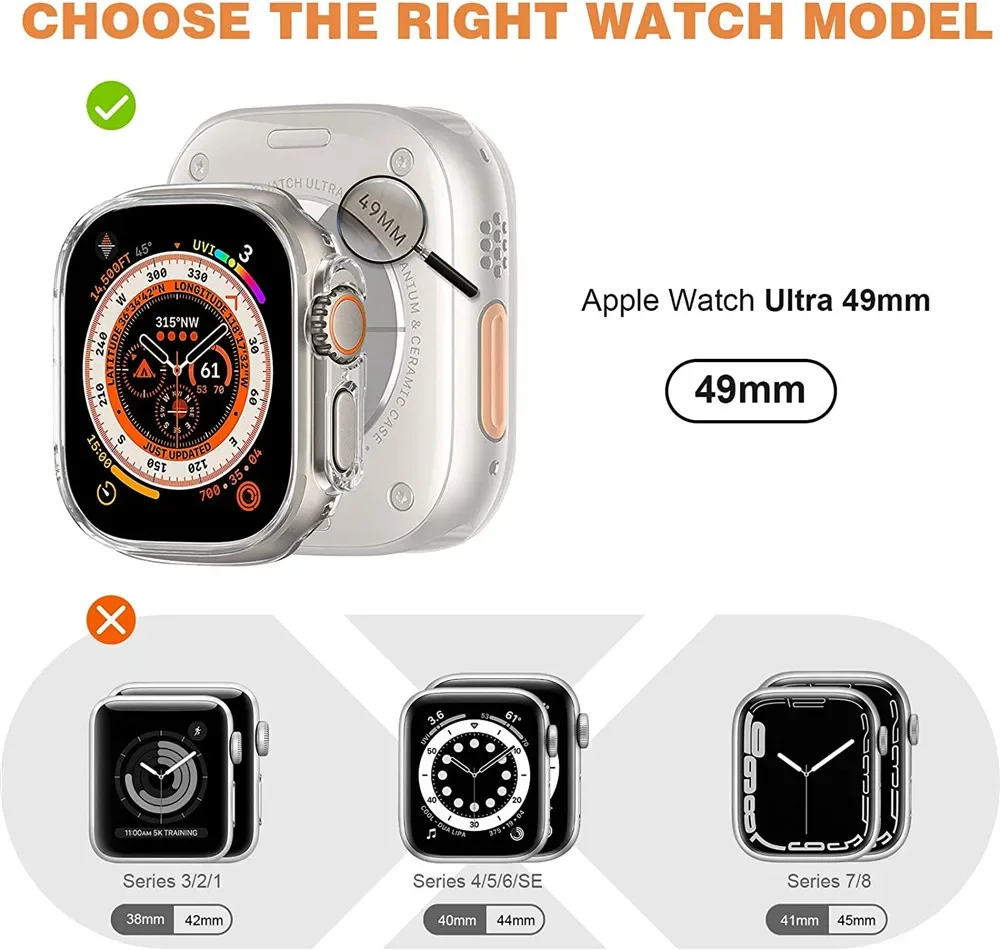 Ốp Lưng TPU Dành Cho Đồng Hồ Apple Cực 49Mm Ốp Lưng Không Có Tấm Bảo Vệ Màn Hình Bảo Vệ Trầy Xước Khung Dành Cho IWatch 8 45Mm 41Mm