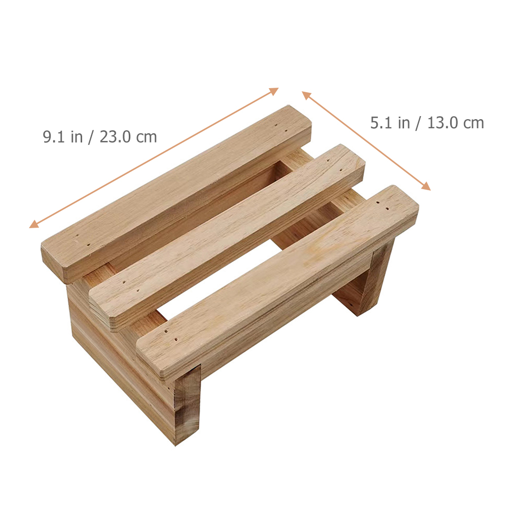 Kompakter Tritthocker für Kinder, niedrige Holz-Fußstütze für Kleinkinder, kleine zusammenklappbare Wohnmöbel für Kinder