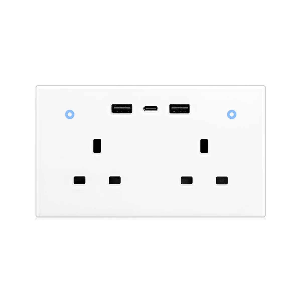 BABQ-enchufe de pared inteligente Tuya, salida UK, Interruptor táctil 13A, puertos de carga USB tipo C, WiFi, monitoreo remoto de energía para Alexa