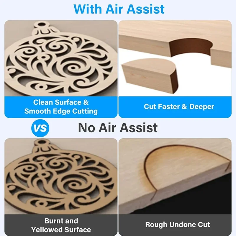 110V 220V 30L/Min 16W Laser Air Assist Pump Air Compressor, Laser Engraving Machine Adjustable Speed Low Noise Upgraded Nozzle