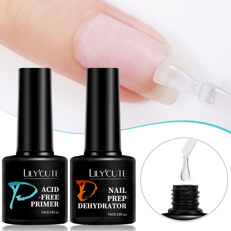 LILYCUTE-deshidratador de preparación de uñas, 7ML, imprimadores de uñas naturales, esmalte de uñas en Gel, secado al aire, Base para remojar, capa superior, barniz artístico para manicura