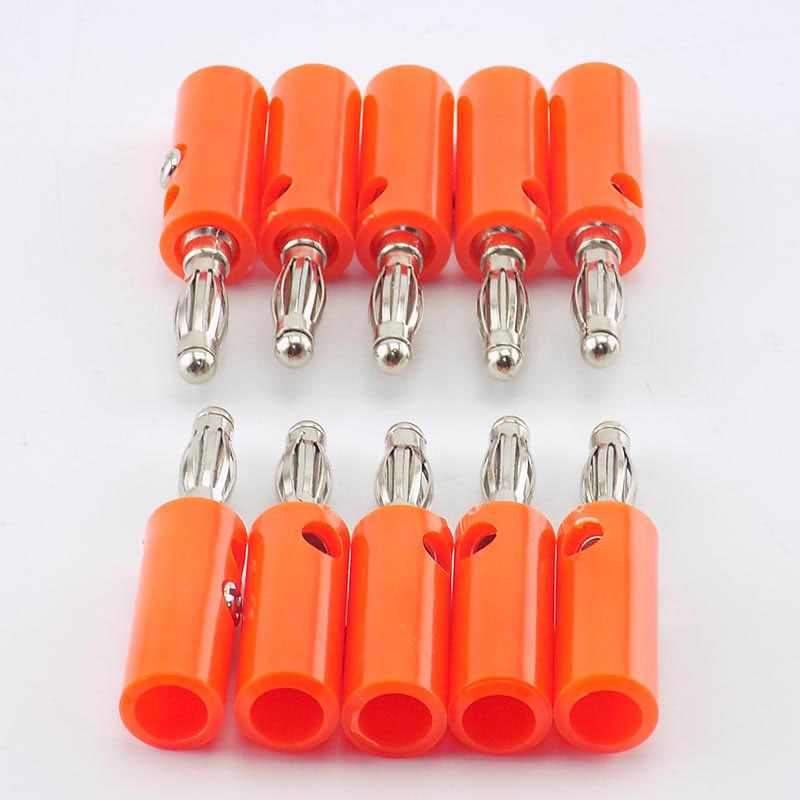 Banana Plate Plugs Connectors, 4mm, vermelho e preto, sem solda, Audio Speaker, Video, Musical, Adaptador DIY, 1 pc, 10pcs
