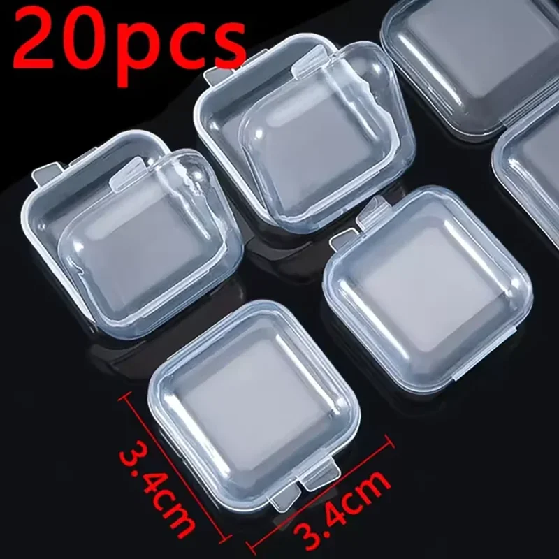 5/20PCS 미니 플라스틱 보관 상자 투명 보석 보관 상자 컨테이너 휴대용 귀걸이 반지 귀마개 포장 보관 케이스