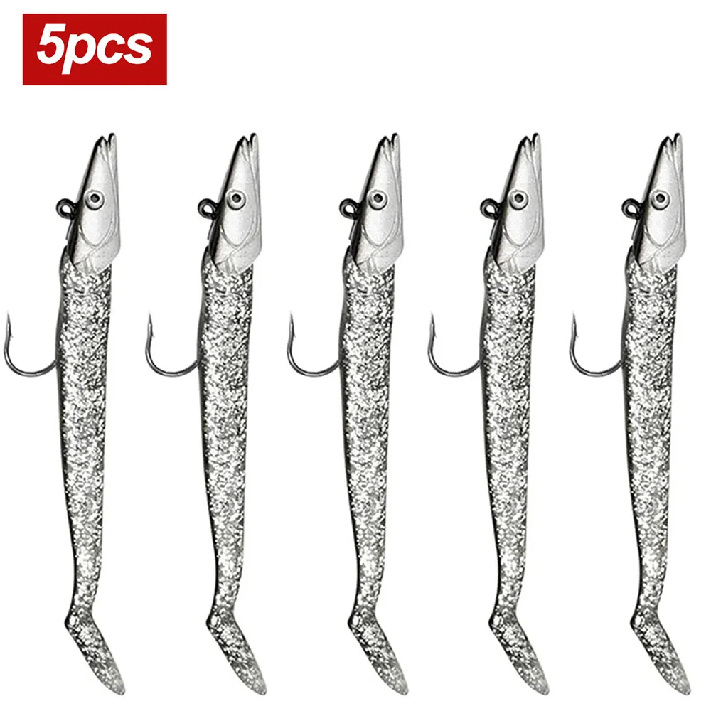 Señuelo de pesca suave, cebo Artificial Wobblers con cuchara, aparejos de pesca, 10g/11cm, 5 uds.