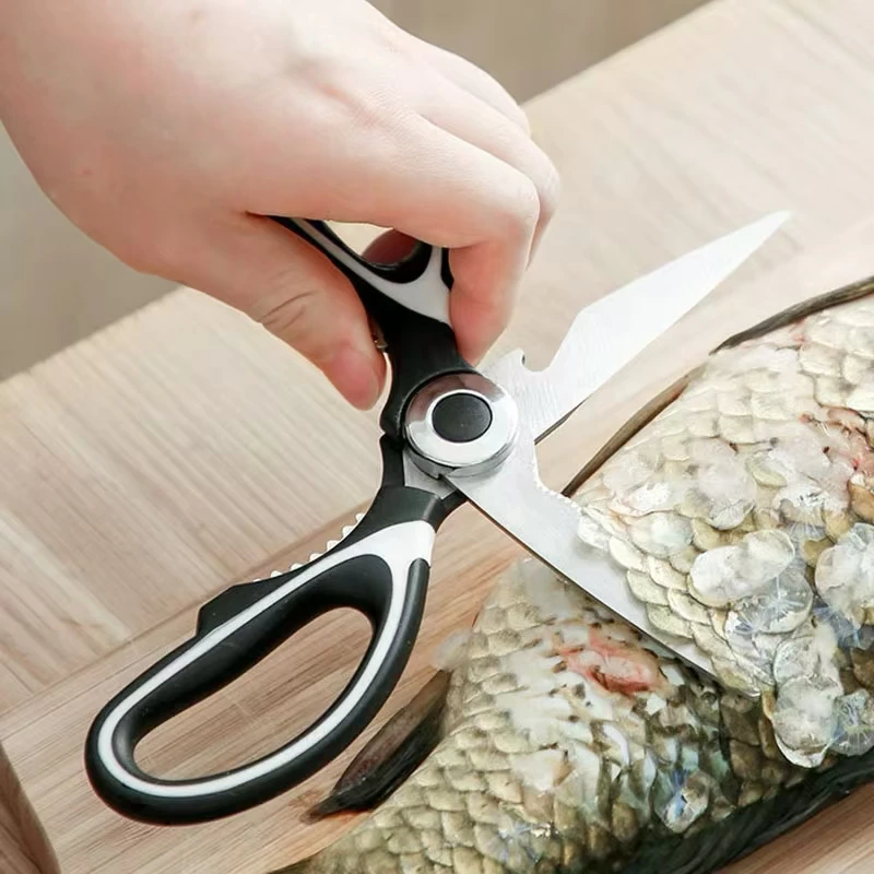1PC Multifunktionale Schere Küche Scharfe Schere Huhn Knochen Schere Fisch Knochen Flaschenöffner Rostfrei Nicht-Slip Griff