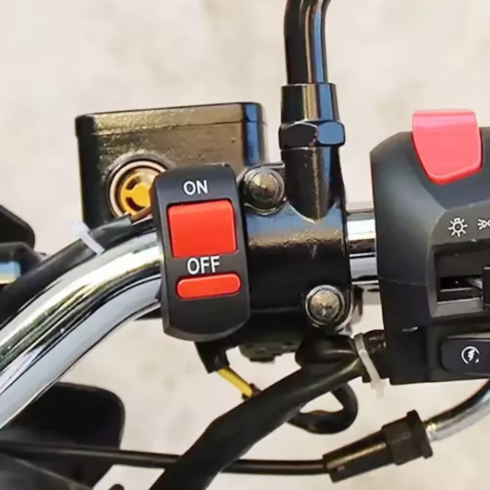 Motorcycle Handlebar Flameout Switch Motorbike ON OFF Button for Moto Bike Headlight Signal Lamp Universal Control Buttton 12V