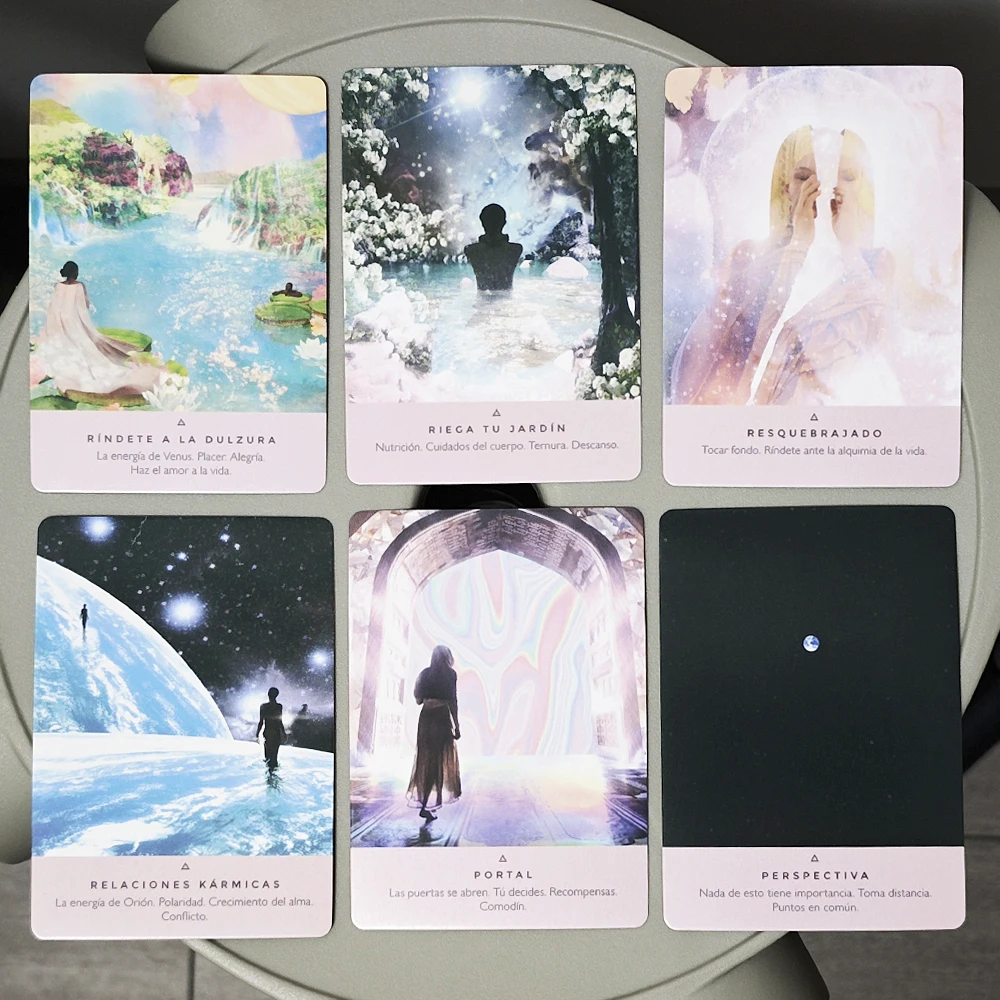Starseed Oracle Deck, spanische Sprache, 10,4 x 7,3 cm, 53 Stück Oracle-Karten
